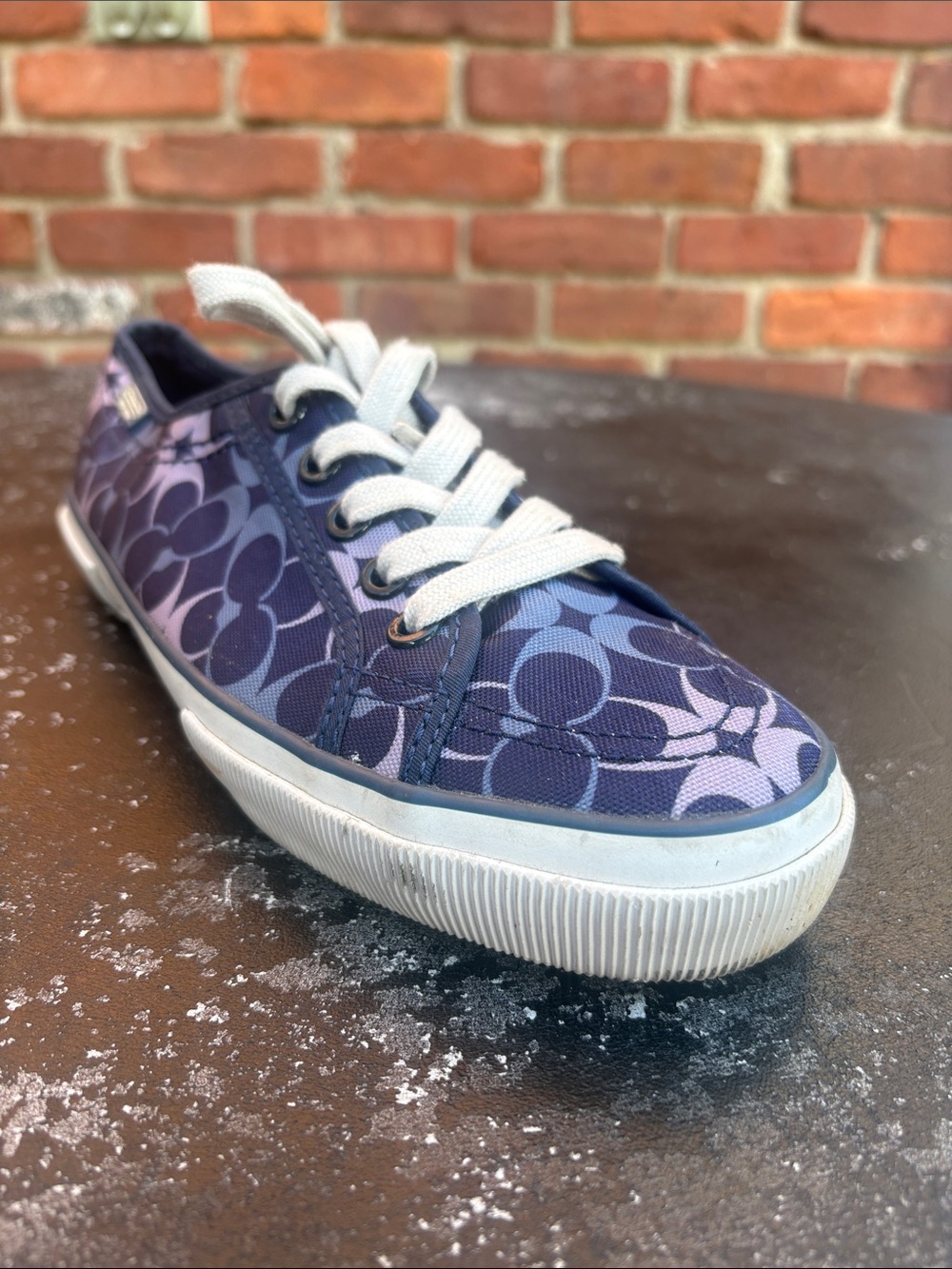 Coach Kalyn Navy and Light Purple Signature Canvas Sneakers size 7.5 B - Picture 6 of 8